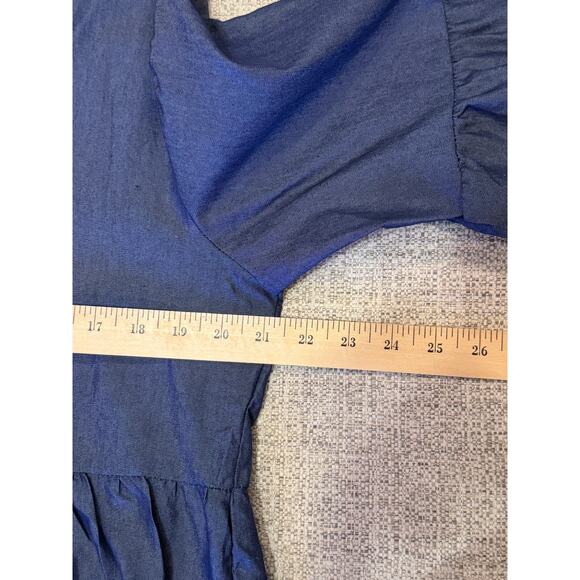 Unbranded Lightweight Blue Jean Babydoll Dress Ruffle Sleeve Plus Size 2X - Picture 6 of 8